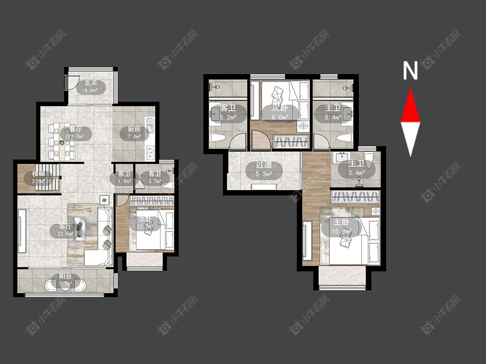 常州太湖院子在售二手房源户型图_小牛看房