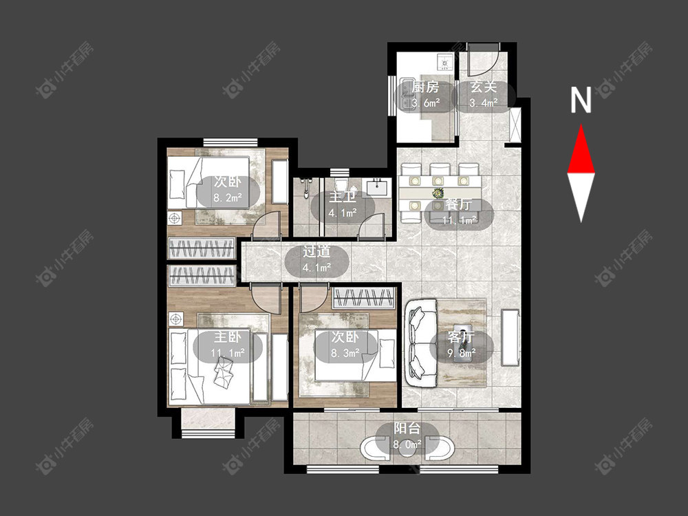 新城金樾房源户型图 常州新城金樾在售二手房源户型图_小牛看房