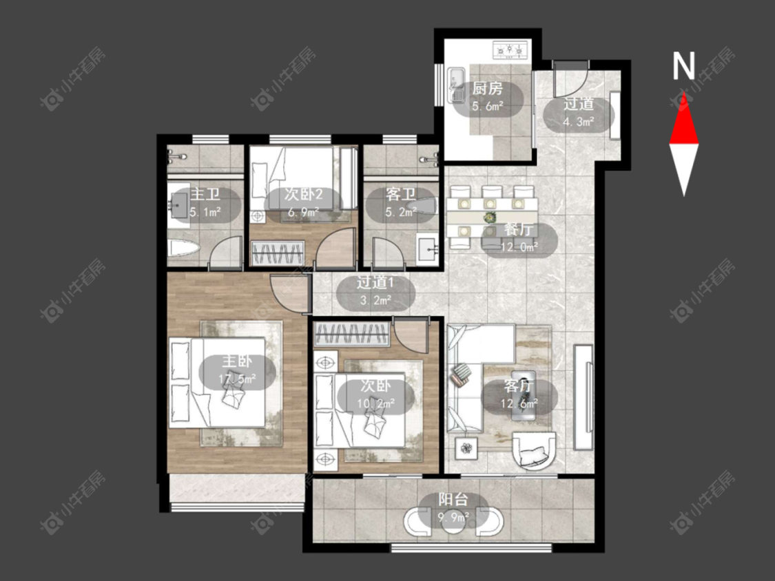 常州嘉宏天际在售二手房源户型图_小牛看房