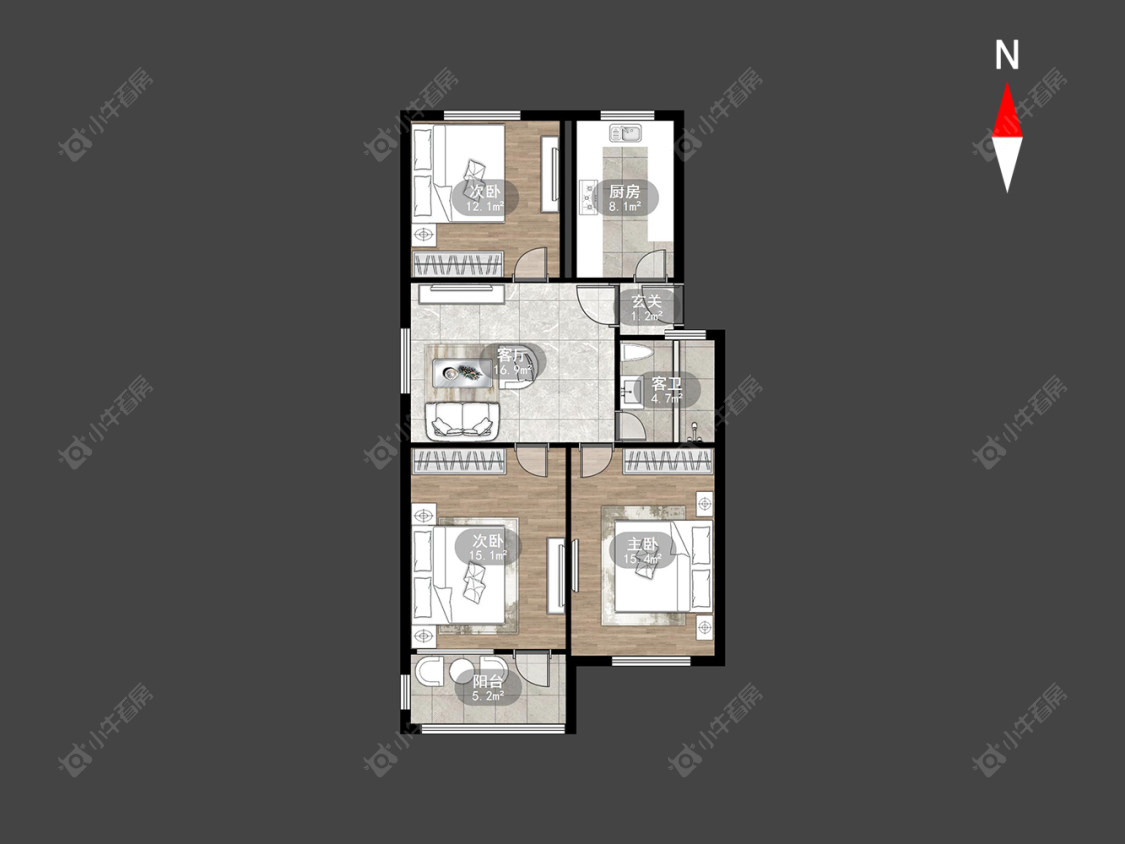 常州翠竹新村北区在售二手房房源户型图_小牛看房