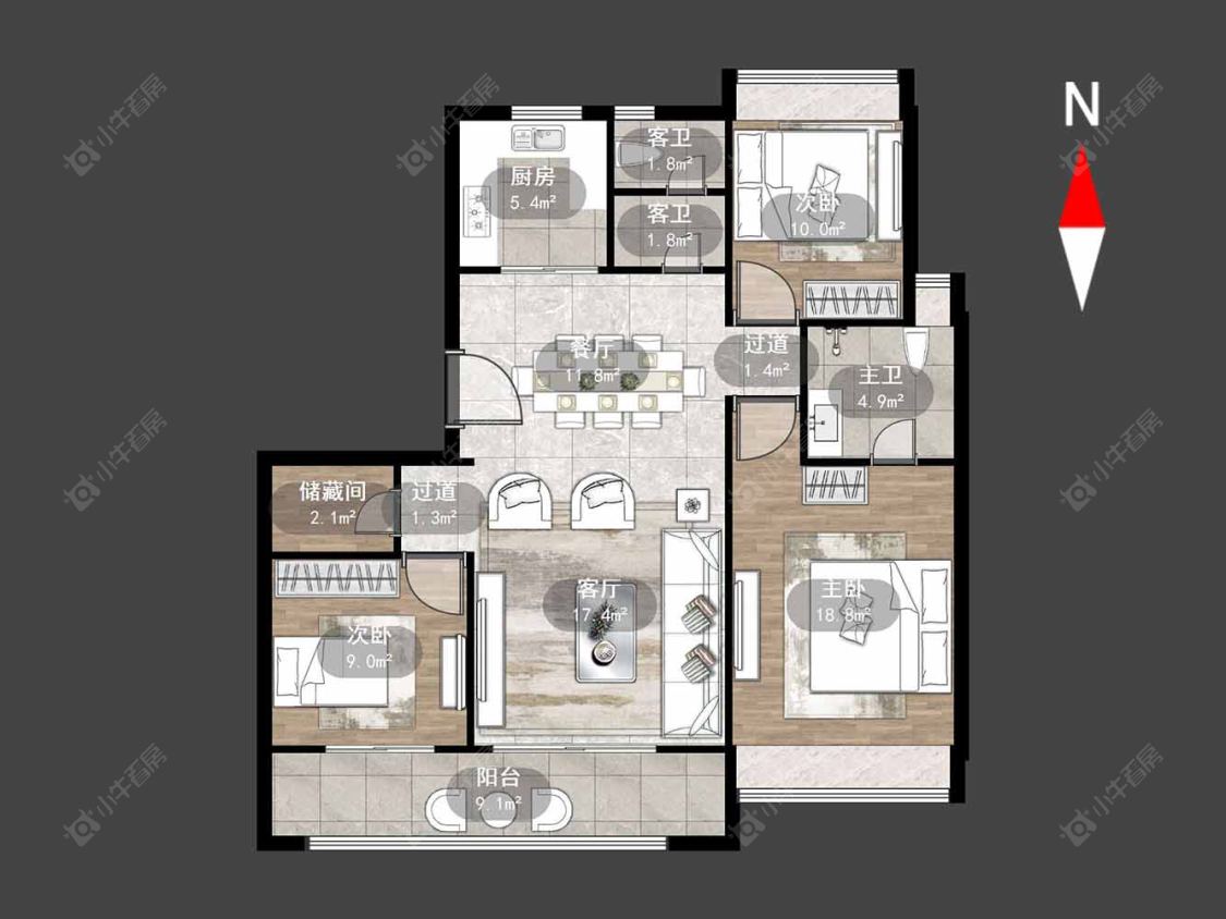 常州美的金科公园天下在售二手房源户型图_小牛看房