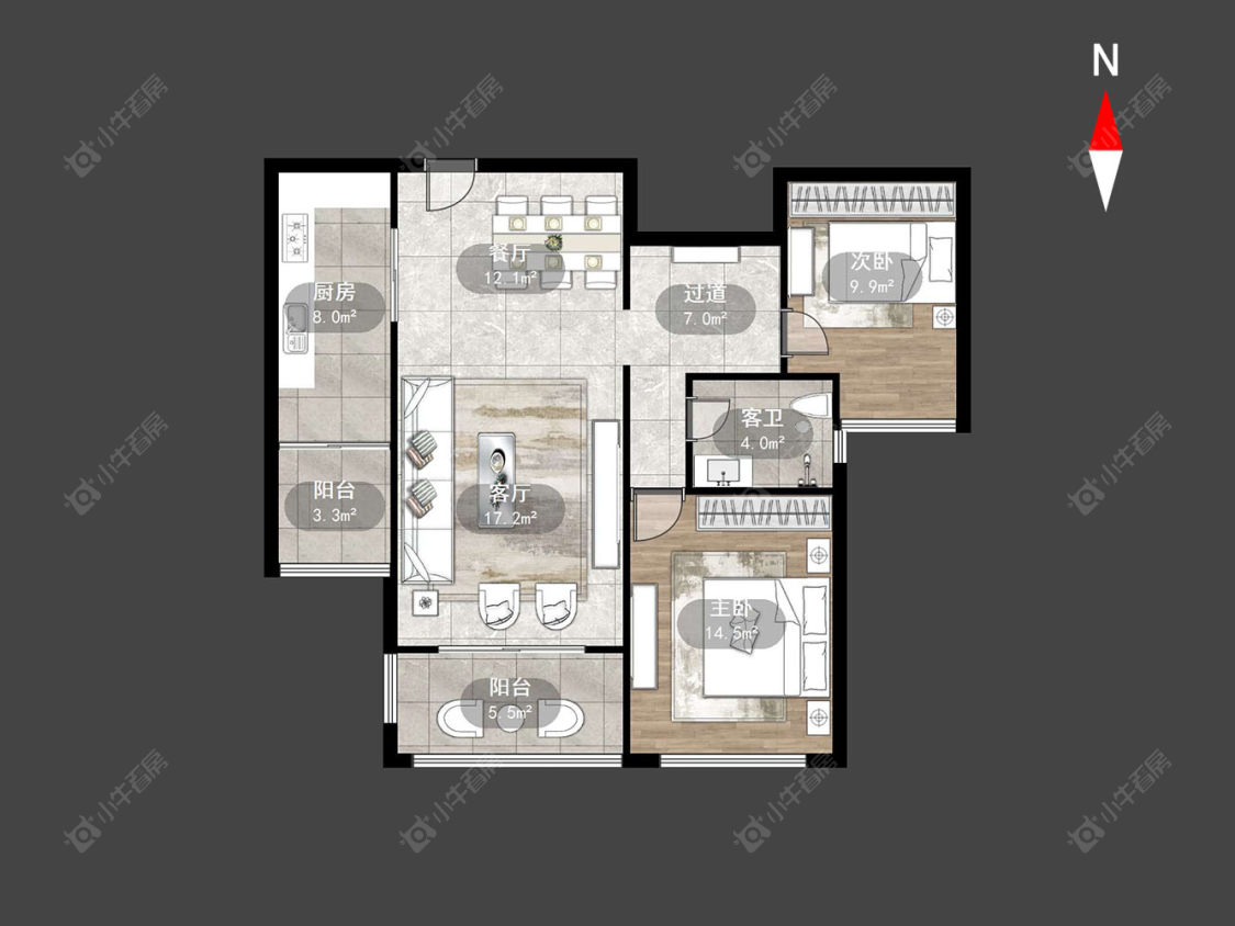 常州彩虹城在售二手房源户型图_小牛看房
