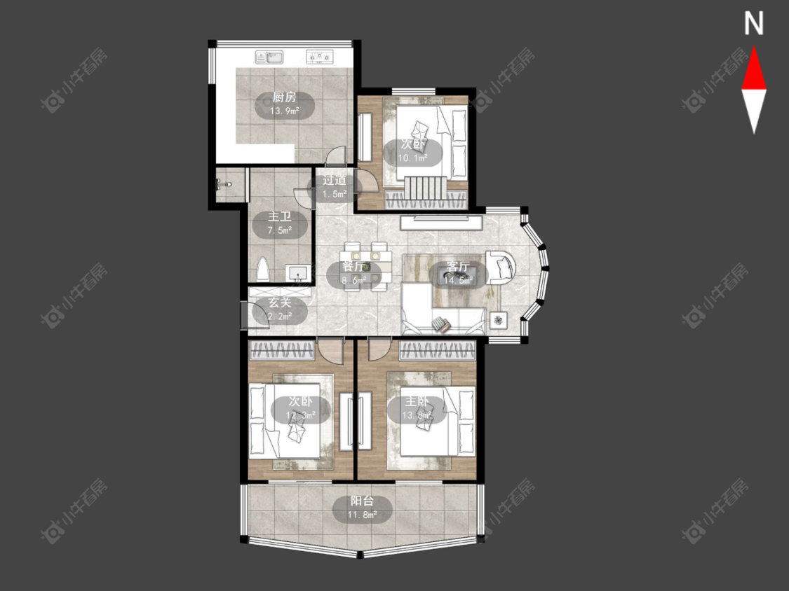 常州荷花池公寓西区在售二手房源户型图_小牛看房