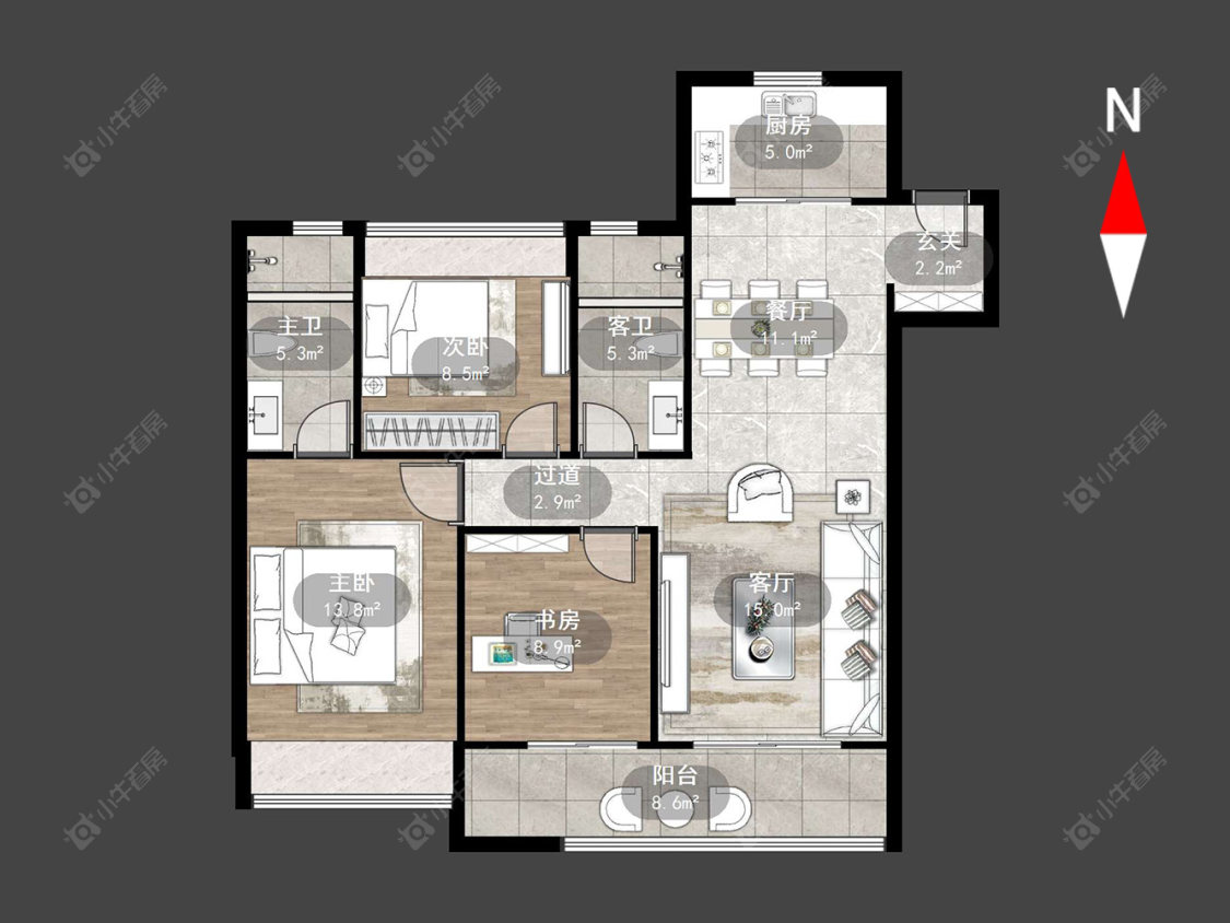 常州美的翰林府在售二手房源户型图_小牛看房