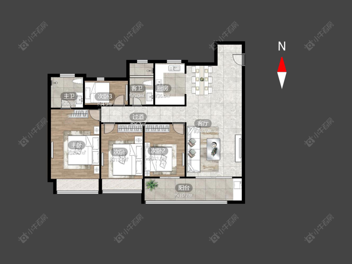 常州龙湖景粼天著在售二手房源户型图_小牛看房
