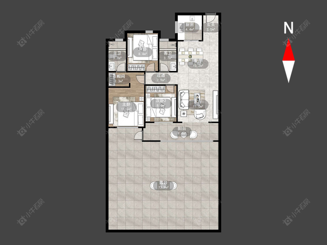 常州牡丹和府在售二手房源户型图_小牛看房