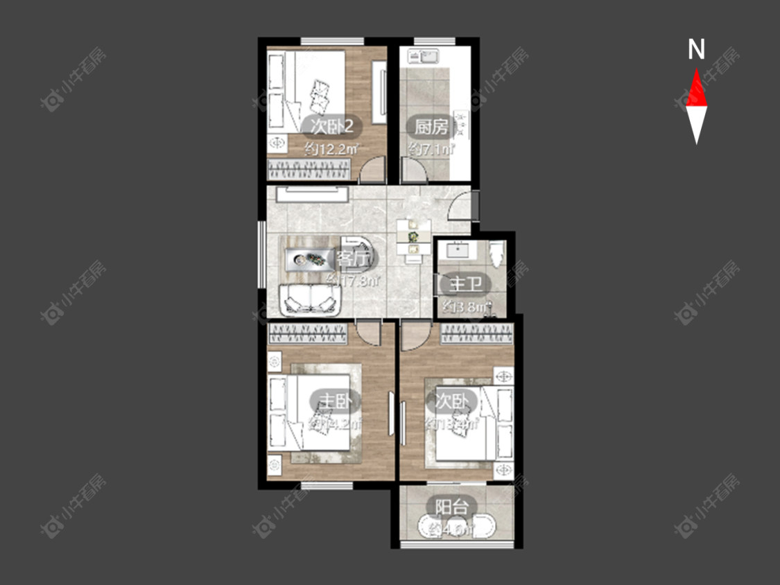 常州荆川里在售二手房源户型图_小牛看房