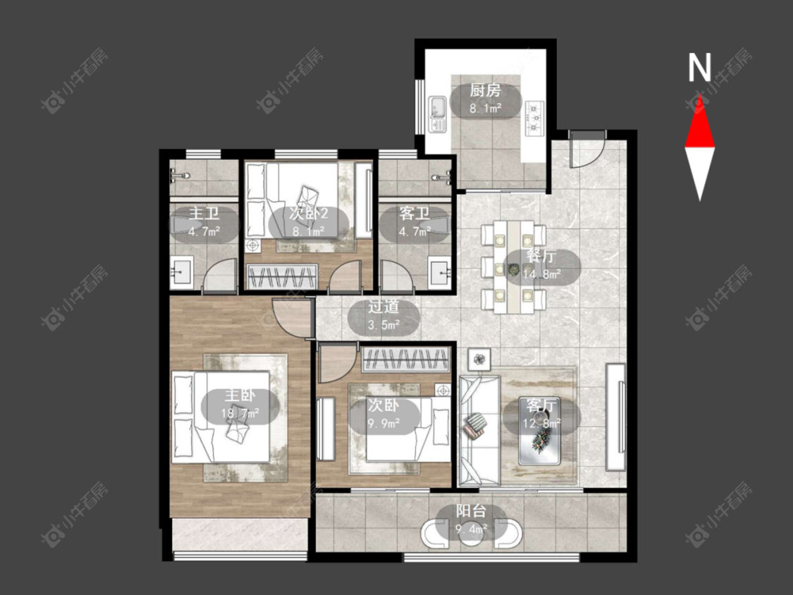 中建招商龙宸壹号房源户型图 常州中建招商龙宸壹号在售二手房源户型图_小牛看房