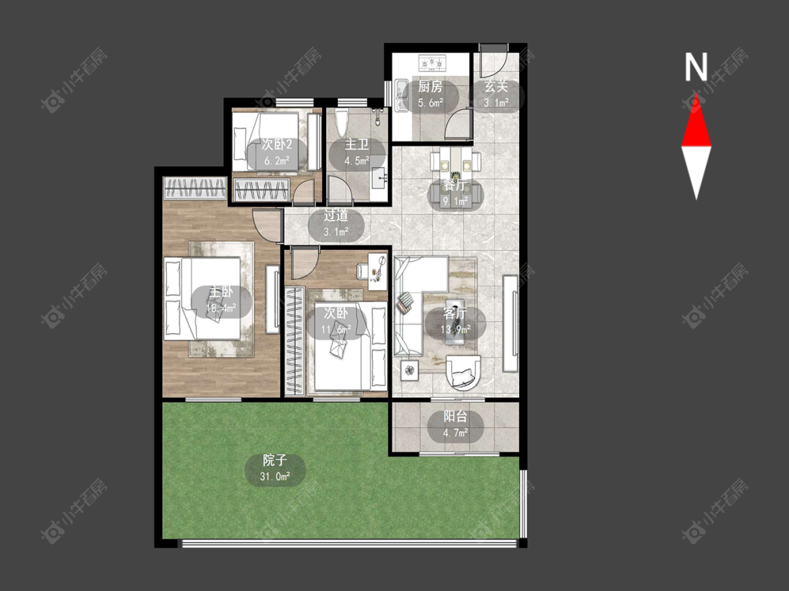 翡翠锦园房源户型图 常州翡翠锦园在售二手房源户型图_小牛看房