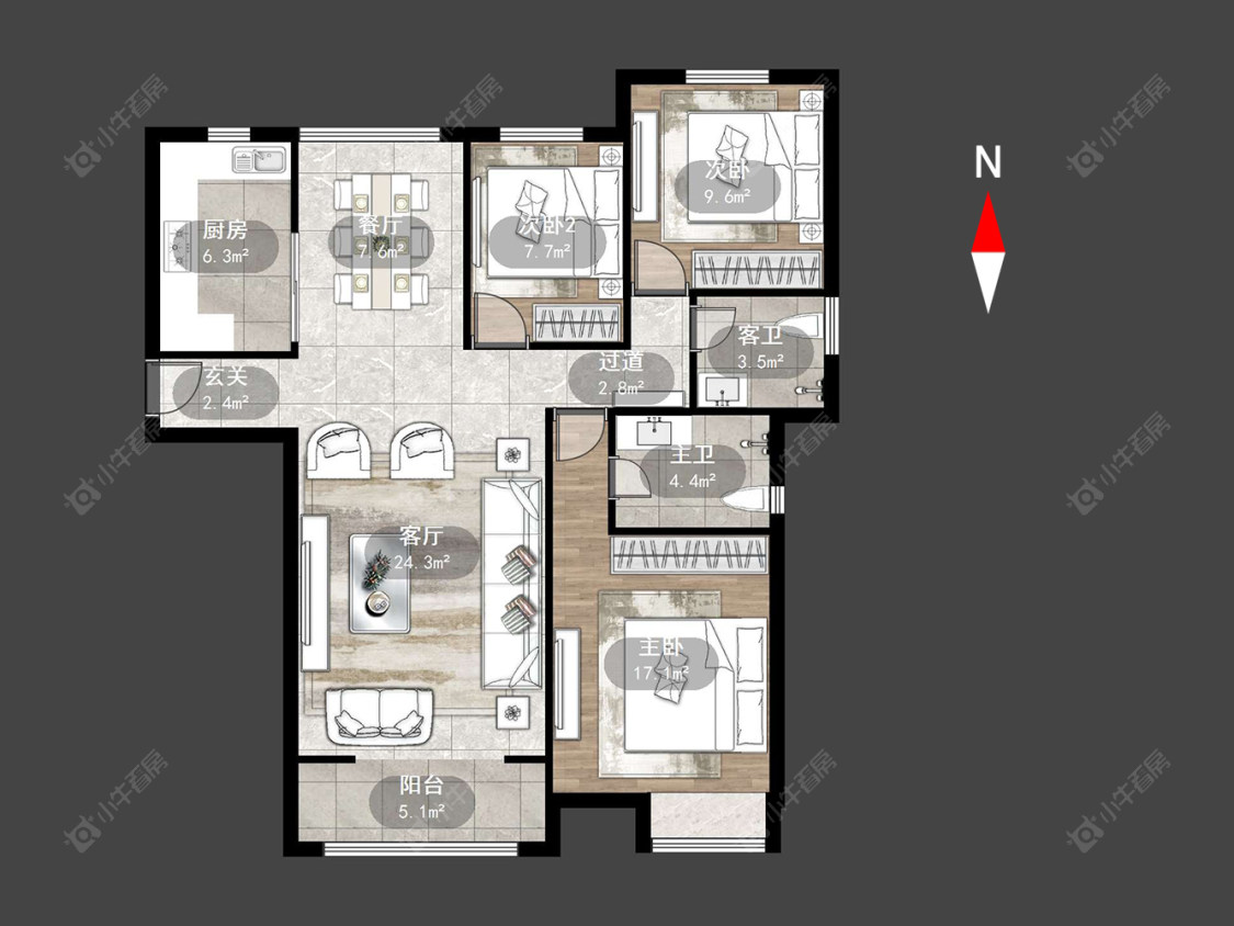 常州新闸花苑在售二手房源户型图_小牛看房