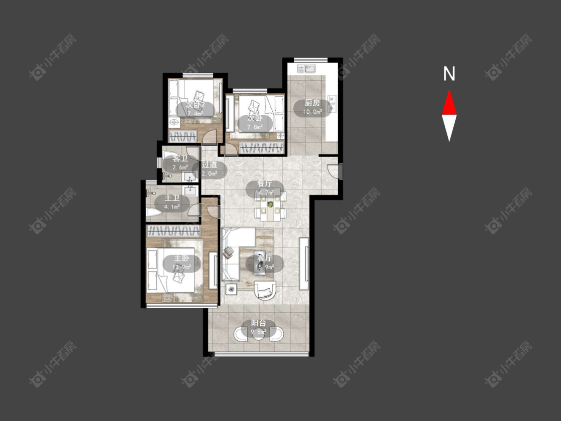 常州百兴澜庭在售二手房源户型图_小牛看房