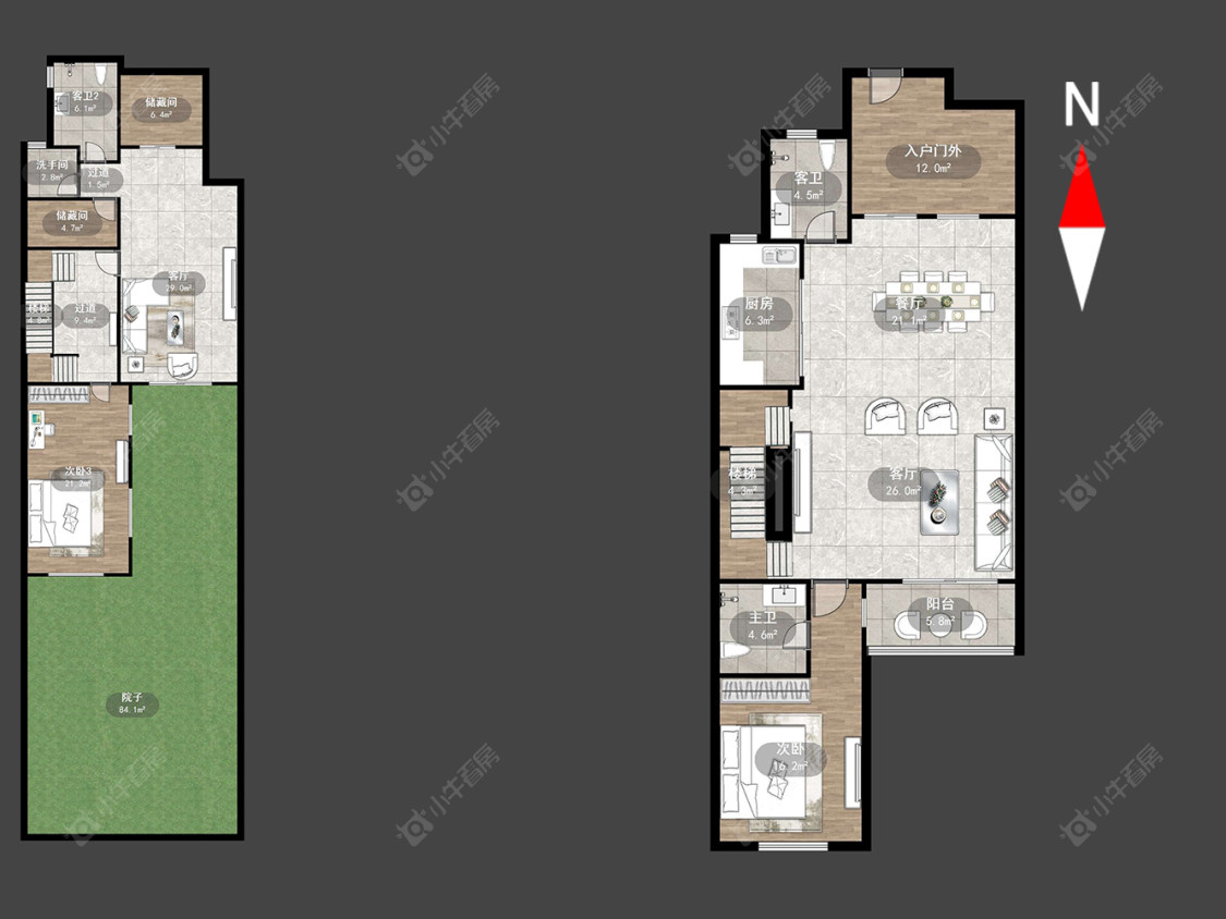 常州美林湖花园一区别墅在售二手房源户型图_小牛看房