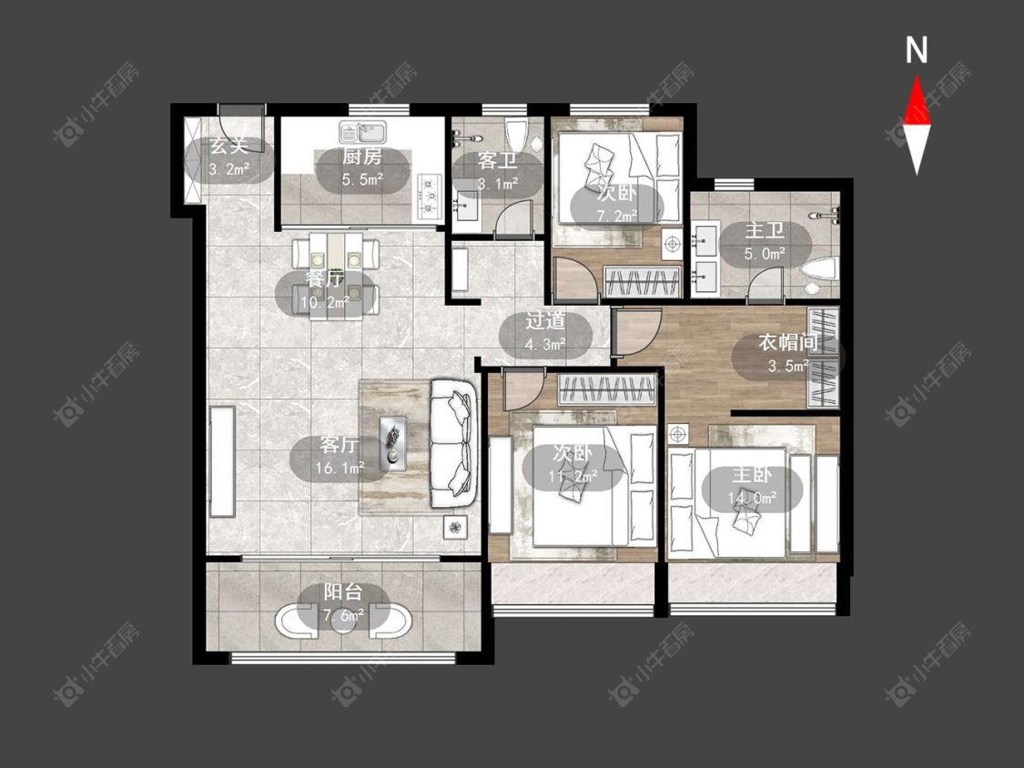 常州万科新都会在售二手房源户型图_小牛看房