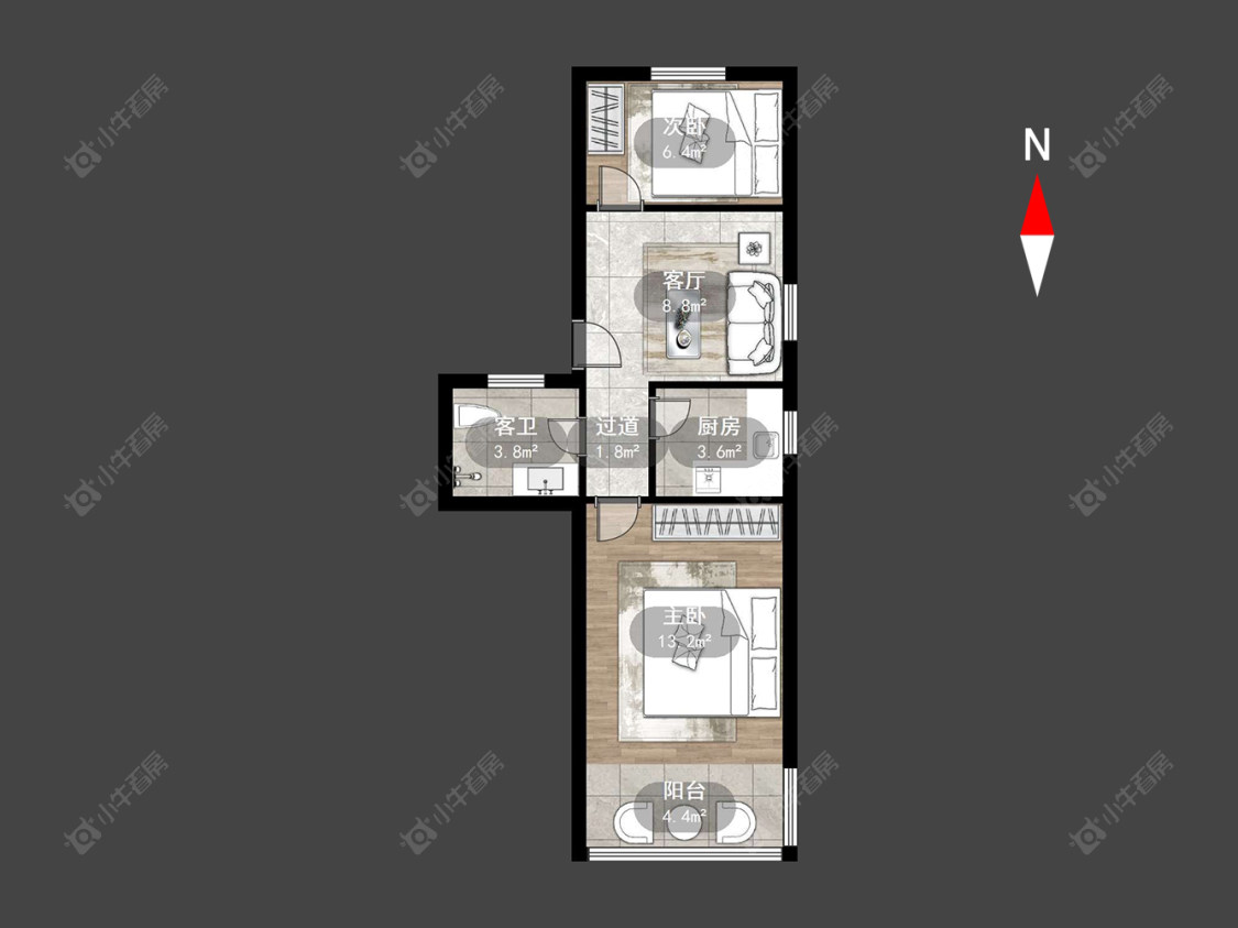 常州北环南村在售二手房源户型图_小牛看房