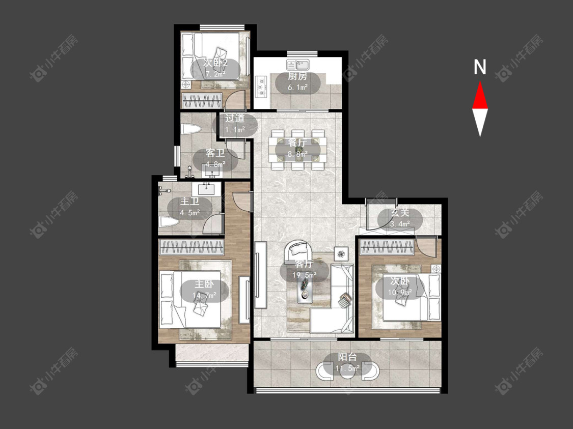 常州旭辉铂悦天宁在售二手房源室内图_小牛看房