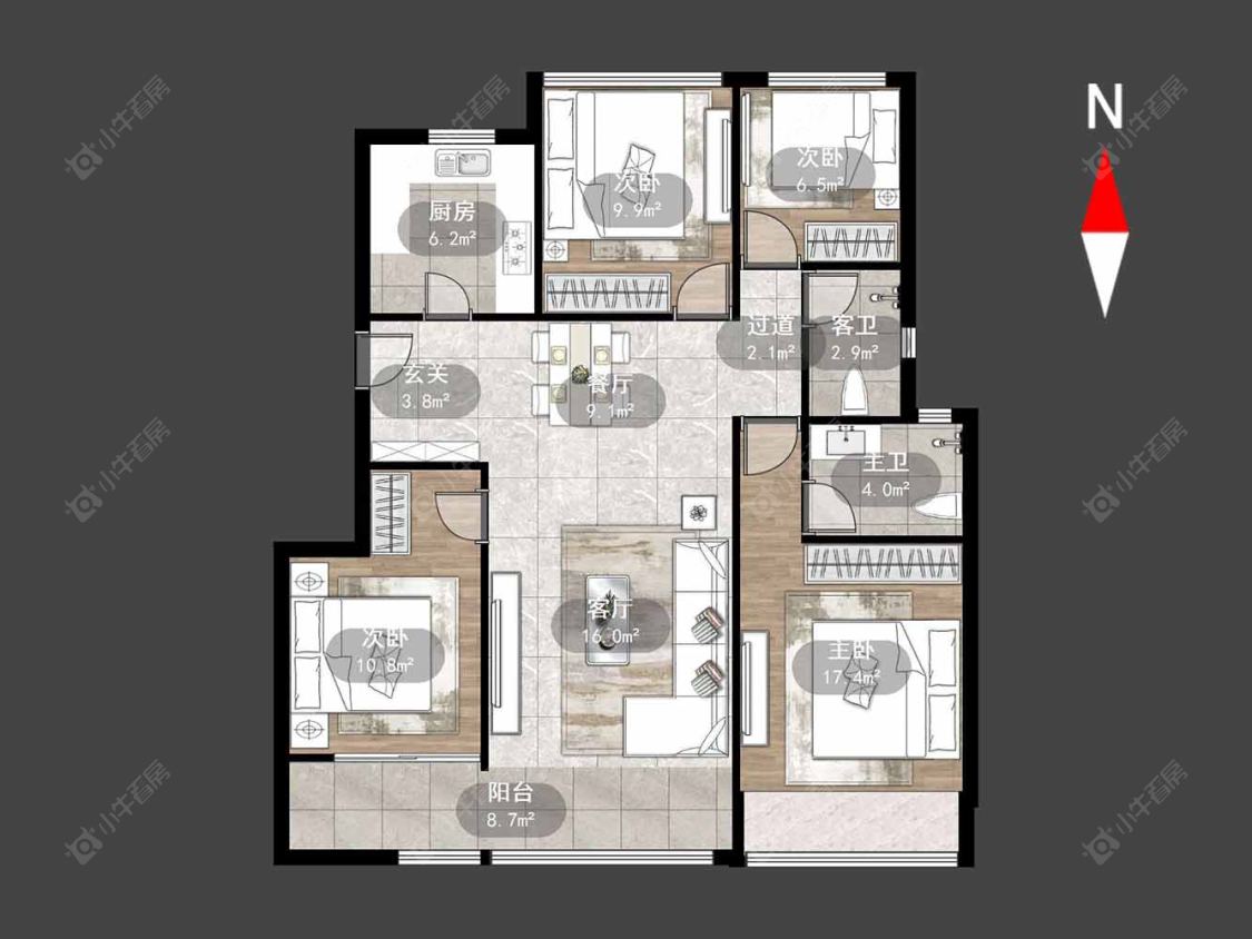 常州雅居乐湖光映月在售二手房源户型图_小牛看房