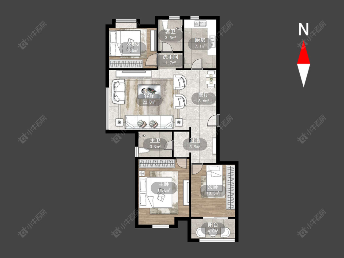 常州清水湾花园一期在售二手房源户型图_小牛看房