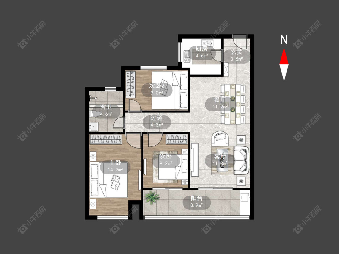 常州园心埒新寓在售二手房源户型图_小牛看房