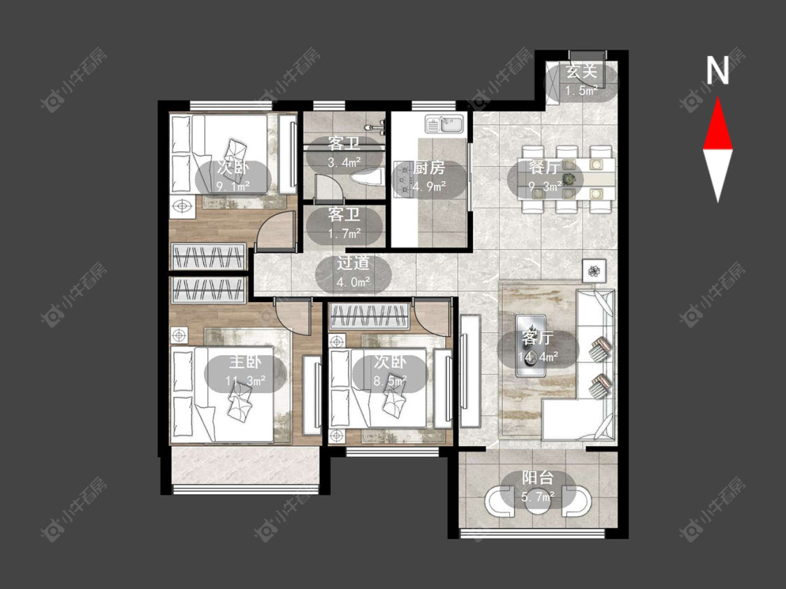 常州新城桃李郡在售二手房源户型图_小牛看房