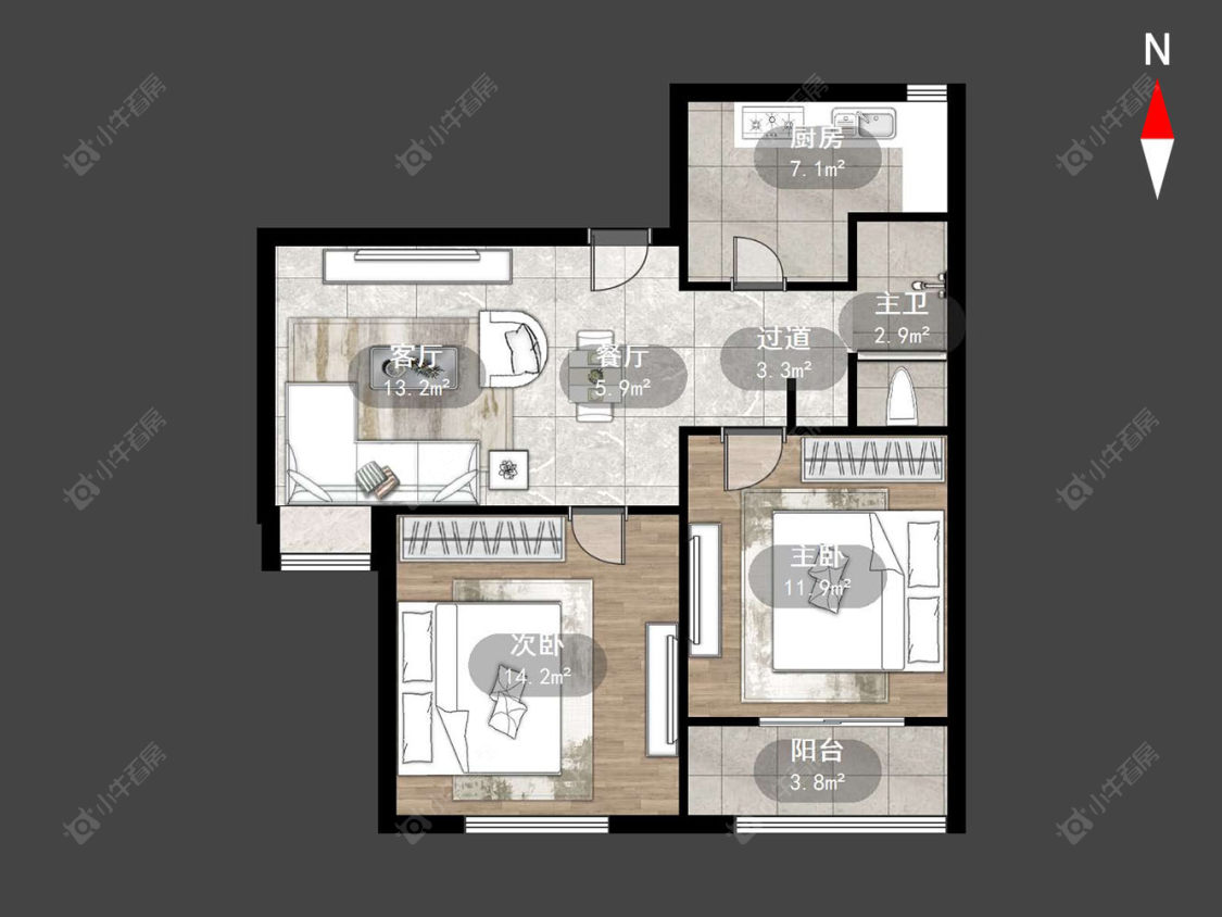常州景瑞英郡在售二手房源户型图_小牛看房