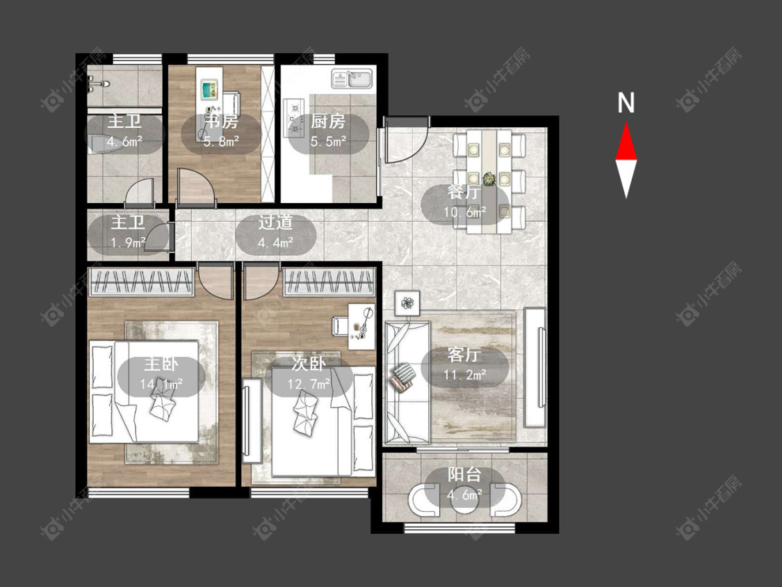 常州金地格林郡在售二手房源户型图_小牛看房