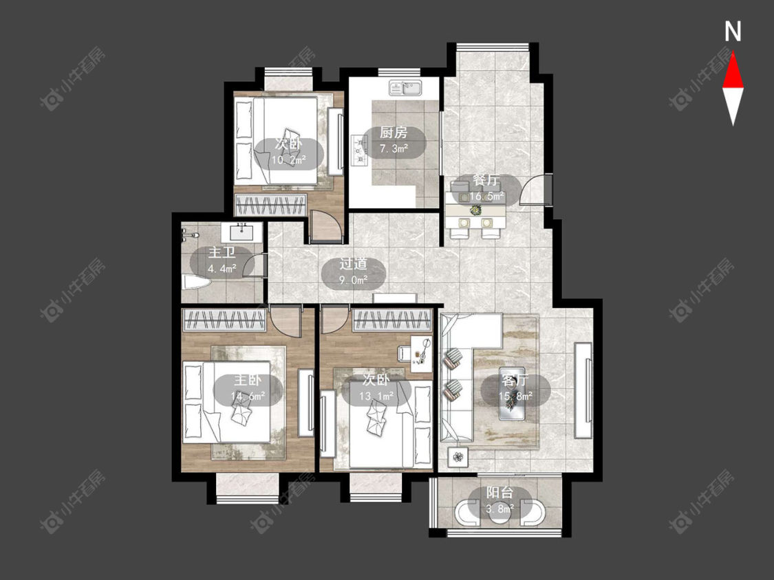 运河花园房源户型图 常州运河花园在售二手房源户型图_小牛看房