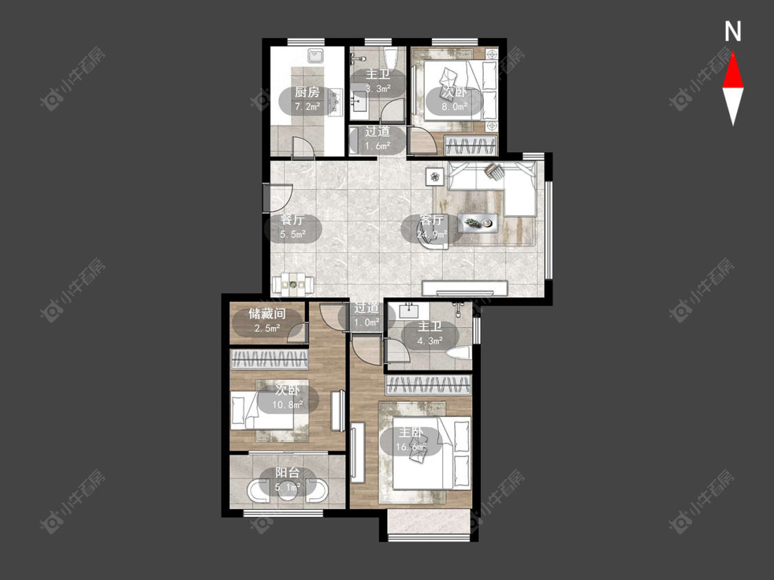 常州邹新花园C区在售二手房源户型图_小牛看房
