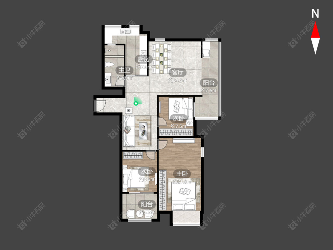 常州景瑞曦城在售二手房源户型图_小牛看房