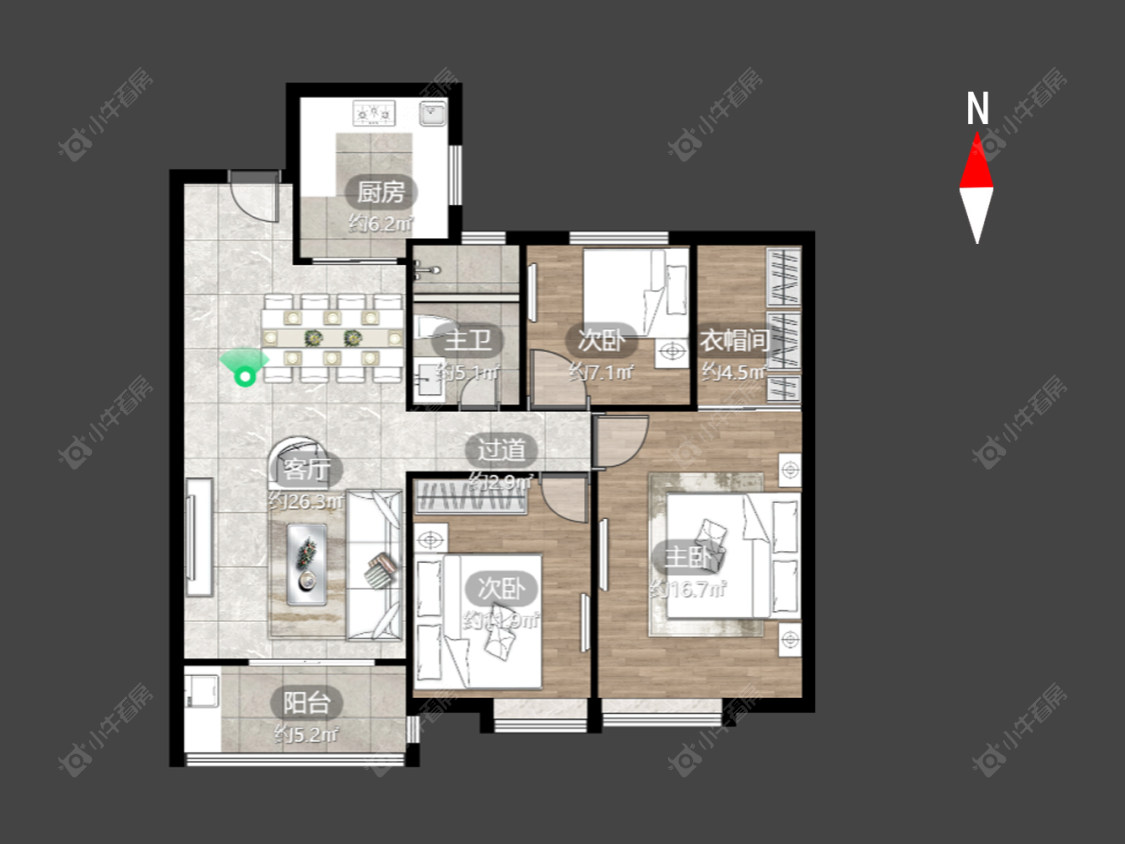 常州华润国际四期在售二手房源户型图_小牛看房