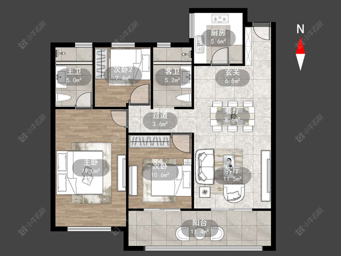 常州紫霞花苑在售二手房源户型图_小牛看房