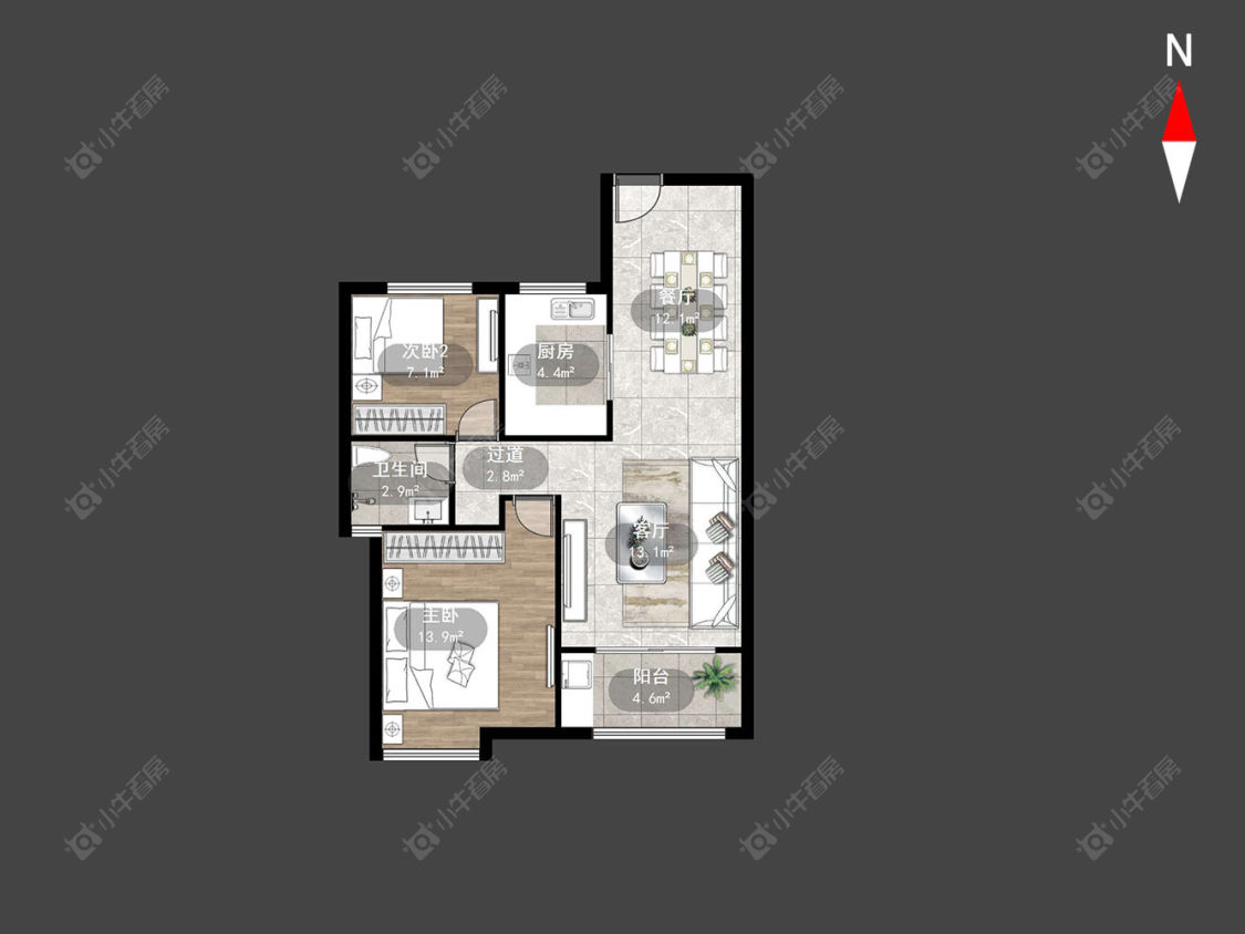 常州梧桐香郡一期在售二手房源户型图_小牛看房