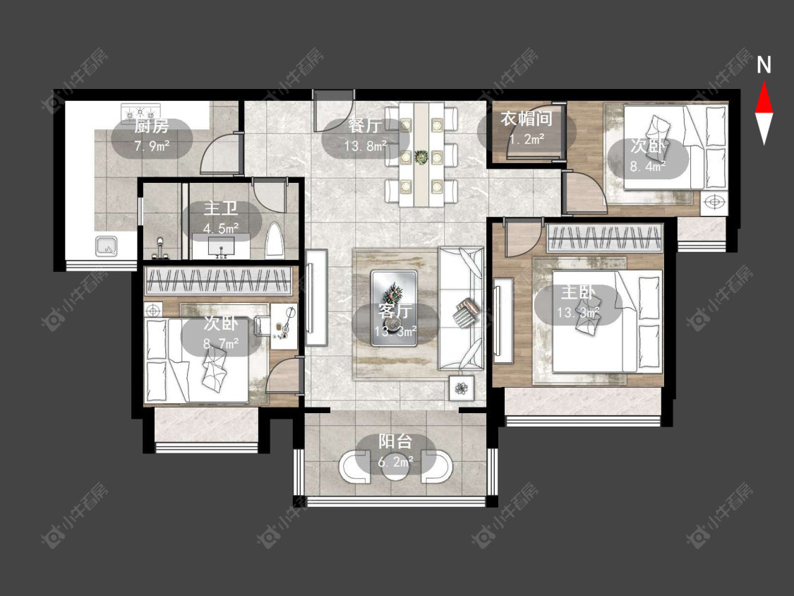 常州金坛碧桂园三期在售二手房源户型图_小牛看房