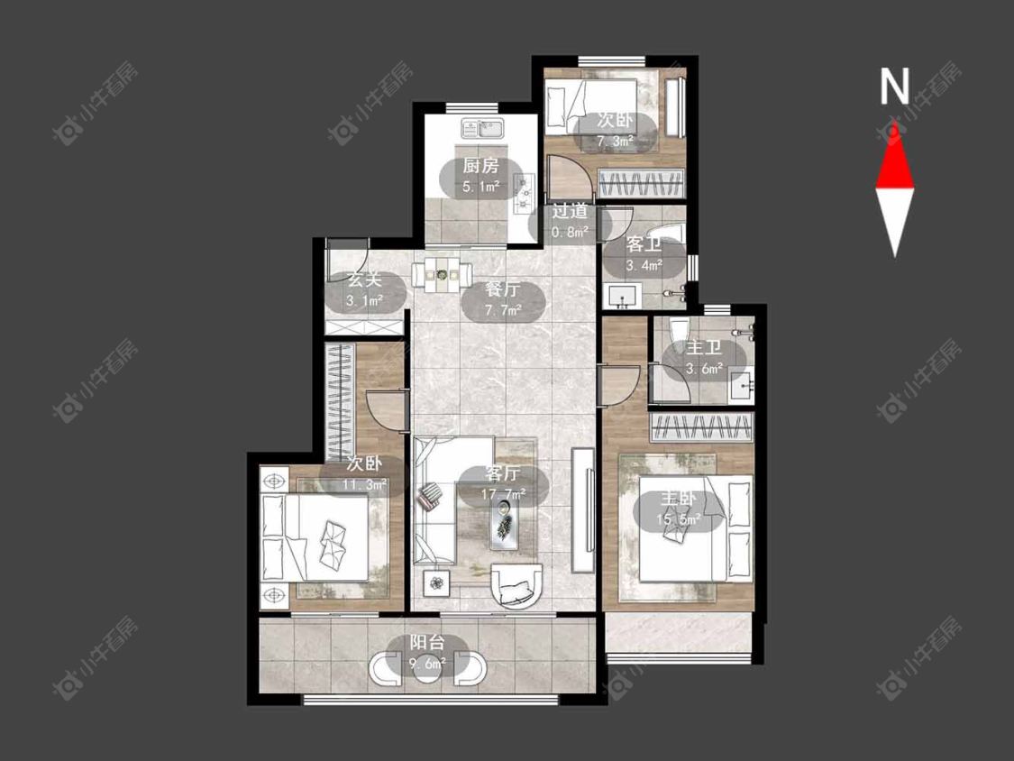 新城华宇悦隽公馆房源户型图 常州新城华宇悦隽公馆在售二手房源户型图_小牛看房