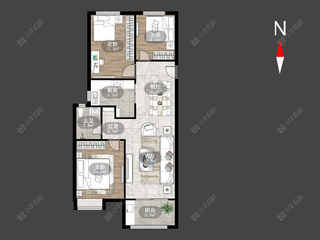 常州常发香堤半岛在售二手房源户型图_小牛看房