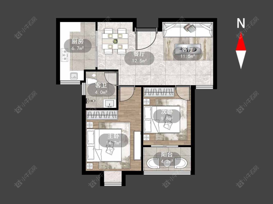 常州南湖家苑在售二手房源户型图_小牛看房