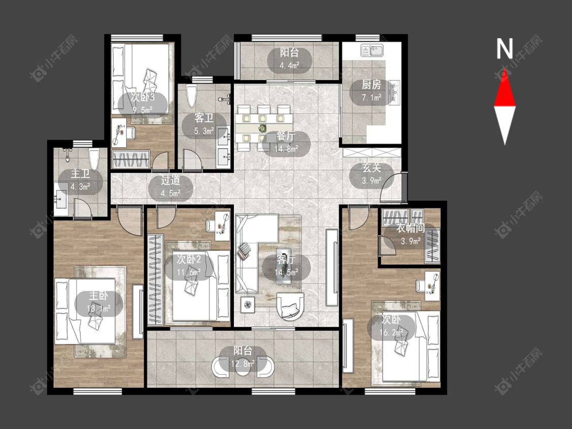 常州朗诗蓝郡在售二手房源户型图_小牛看房