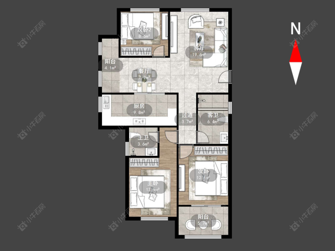 常州龙东花园在售二手房源户型图_小牛看房