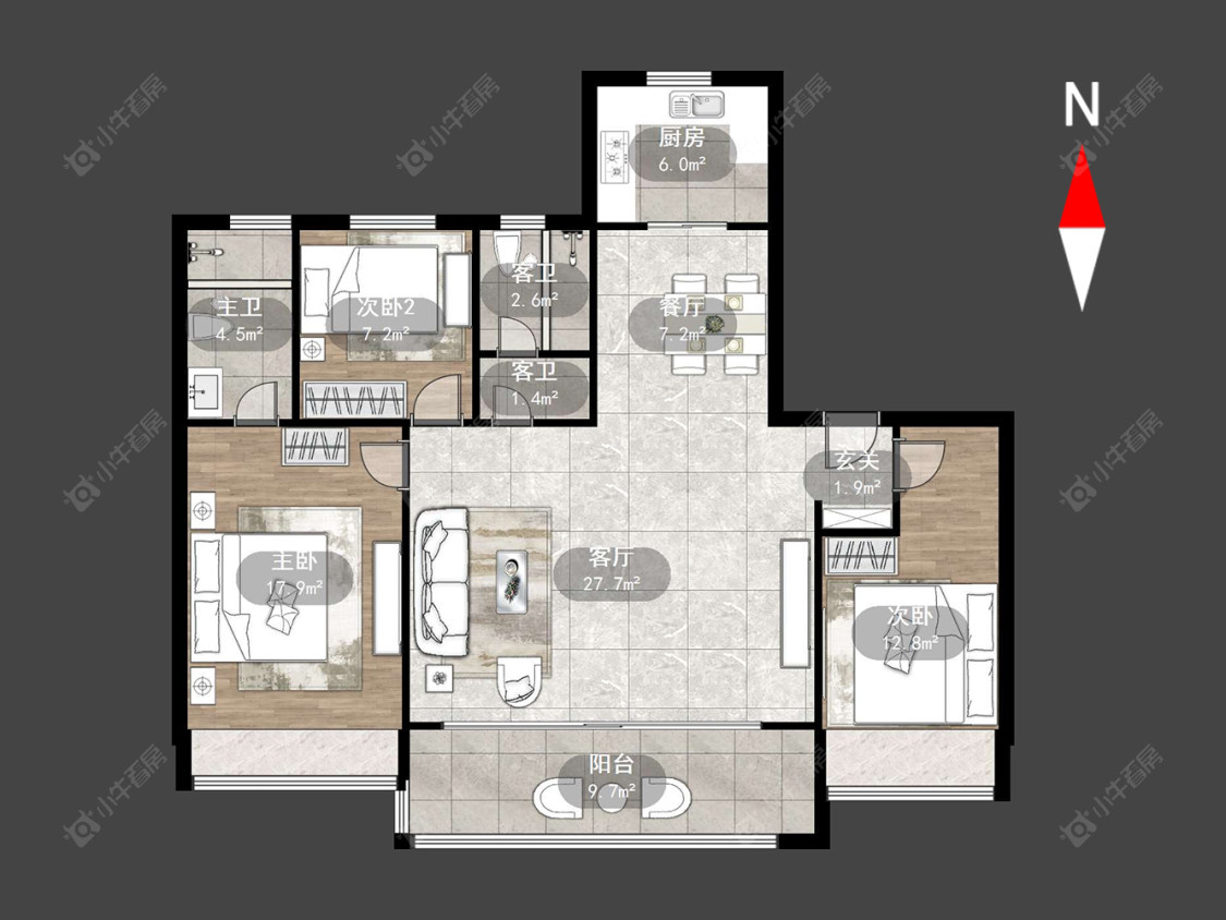常州龙湖华盛·天曜在售二手房源户型图_小牛看房