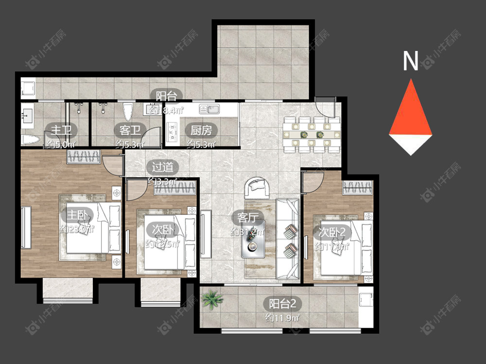 常州新城桃李郡在售二手房源户型图_小牛看房