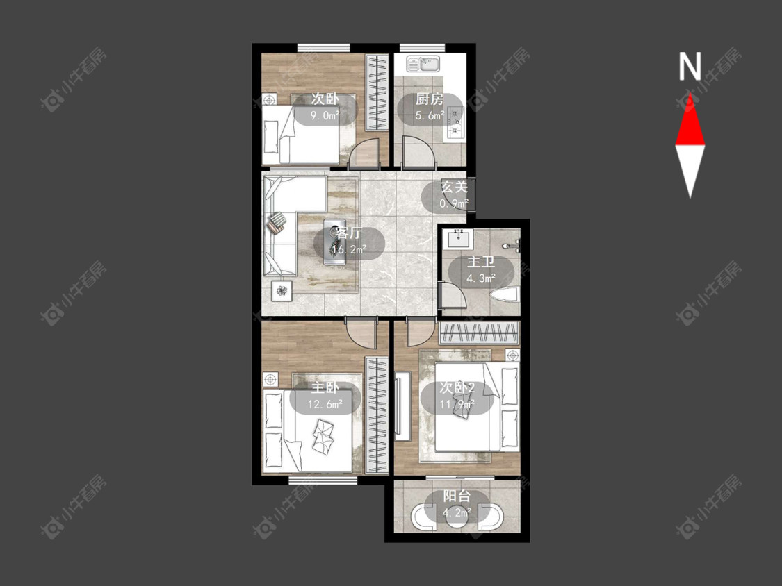 常州新龙花苑西区在售二手房源室内图_小牛看房