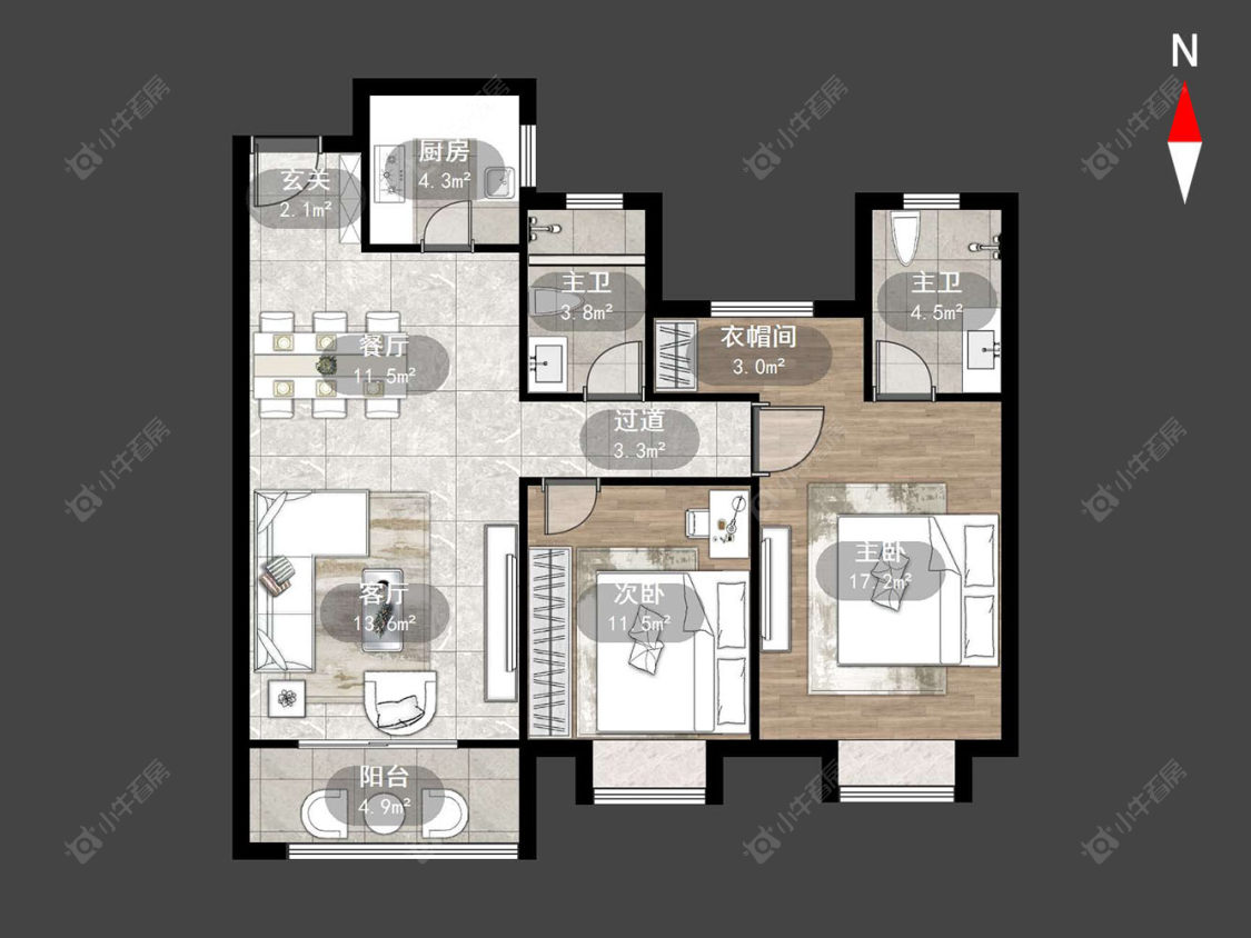 常州龙名仕豪庭在售二手房源户型图_小牛看房