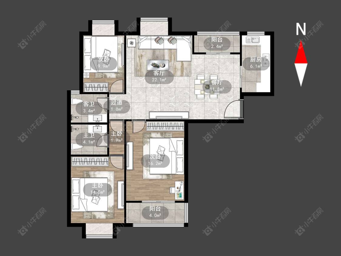 常州星河名居在售二手房源户型图_小牛看房