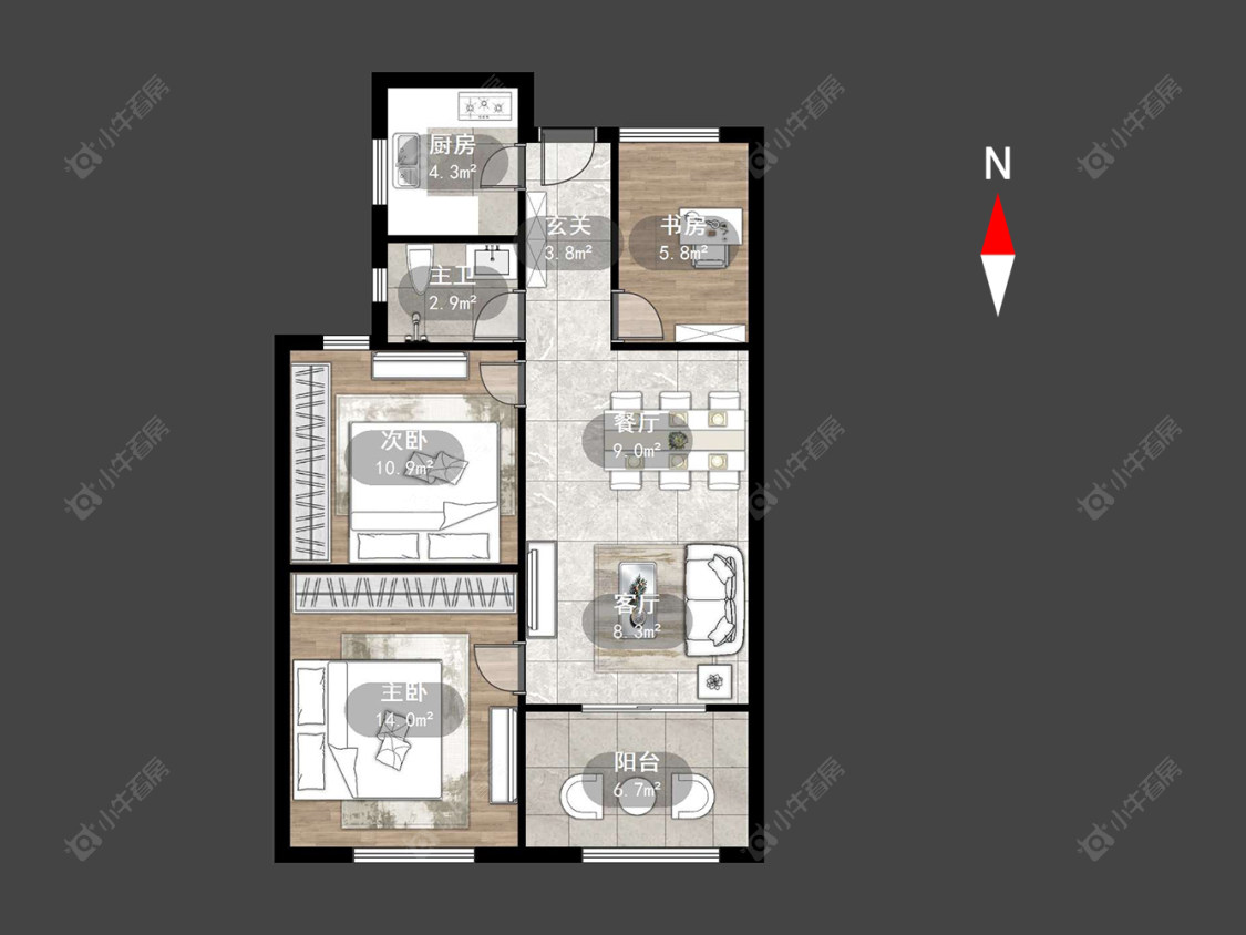 常州新城悠活城在售二手房源户型图_小牛看房