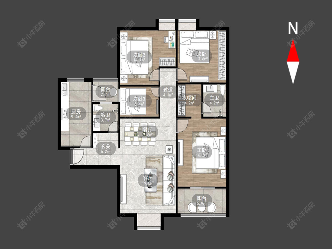 常州太湖明珠苑南苑在售二手房源户型图_小牛看房