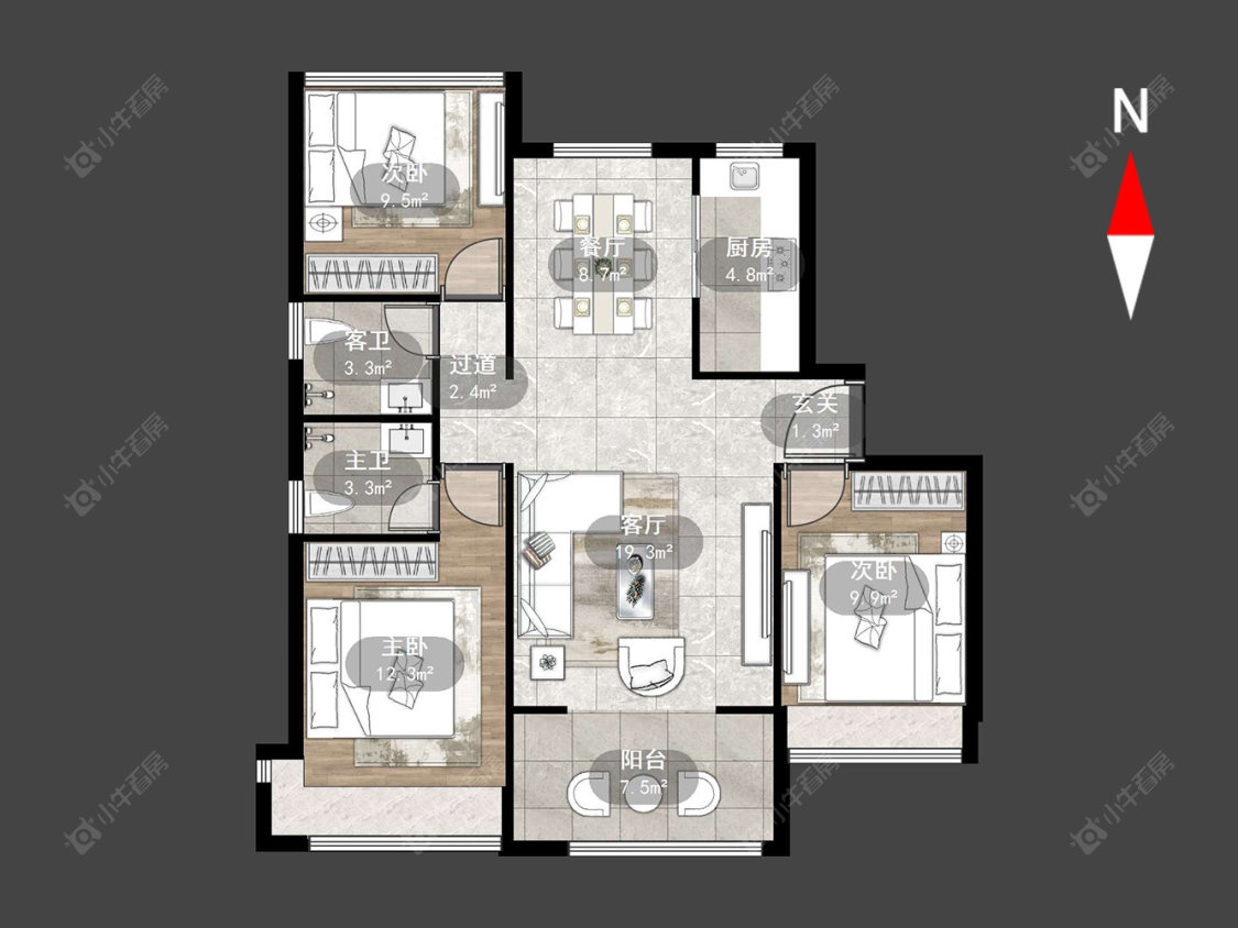 常州荣盛御府在售二手房源户型图_小牛看房