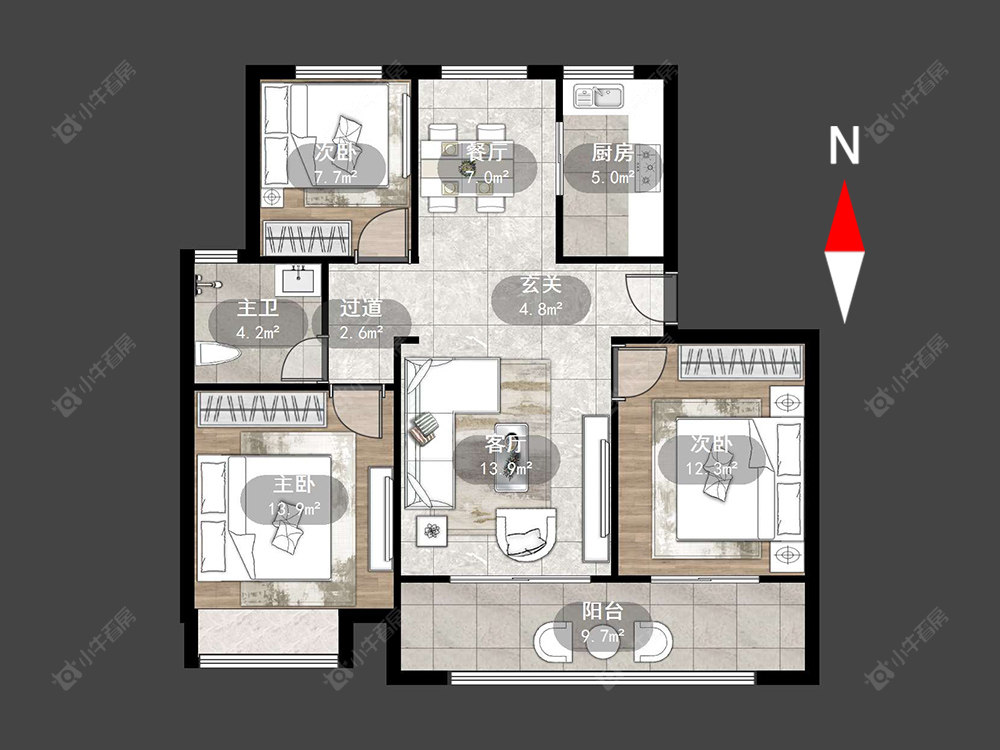 常州塘樾家园在售二手房源户型图_小牛看房