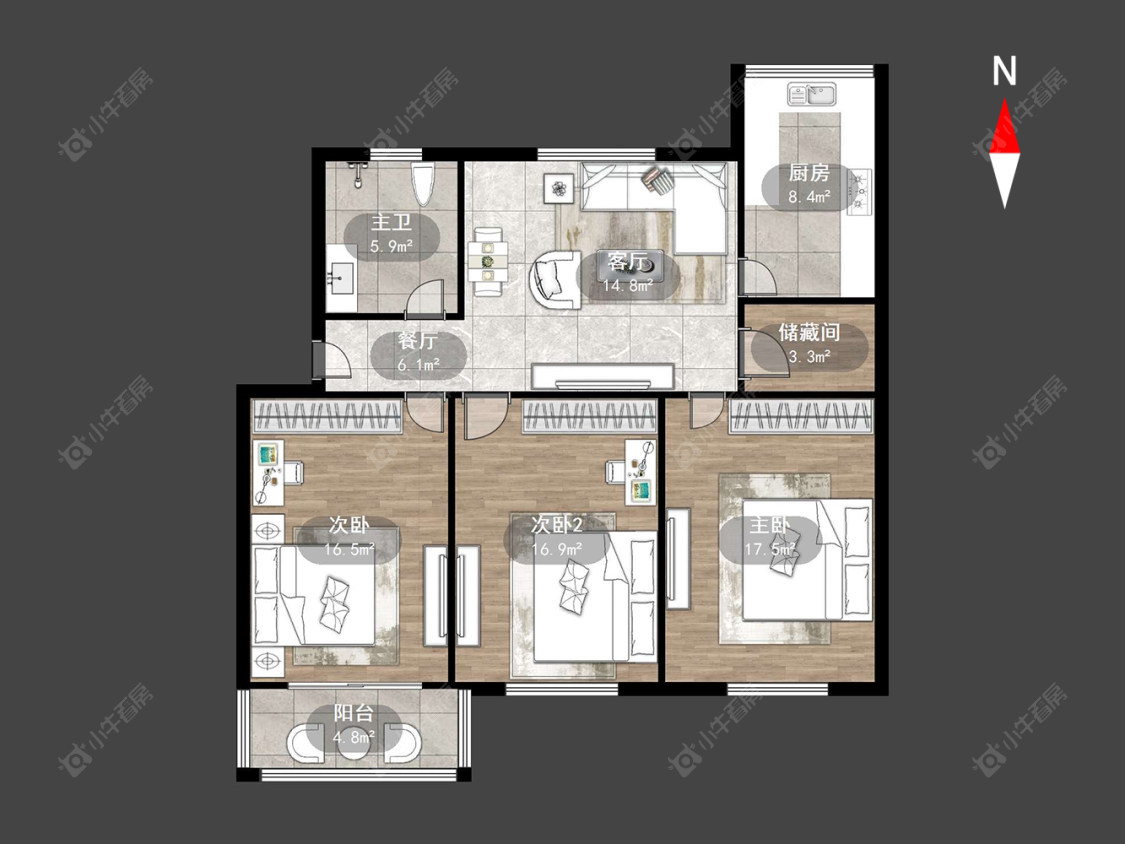 绿园爱舍北区房源户型图 常州绿园爱舍北区在售二手房源户型图_小牛看房