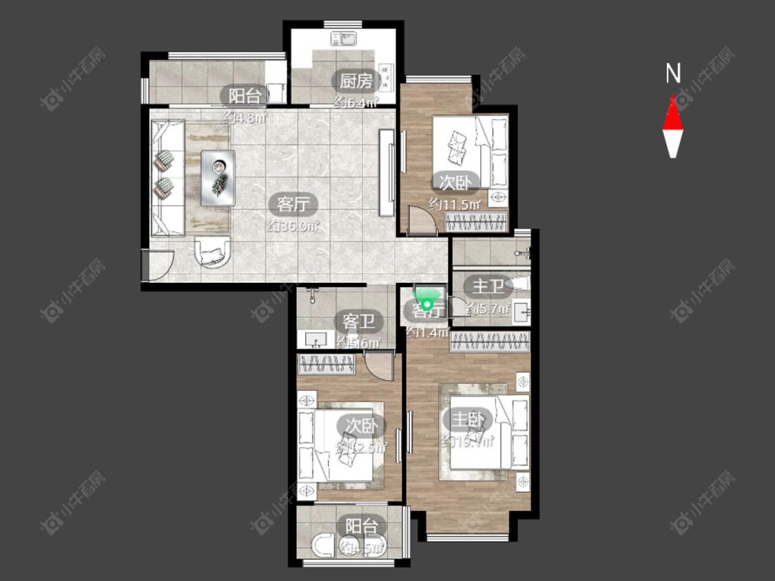 常州银河湾明苑二期在售二手房源户型图_小牛看房