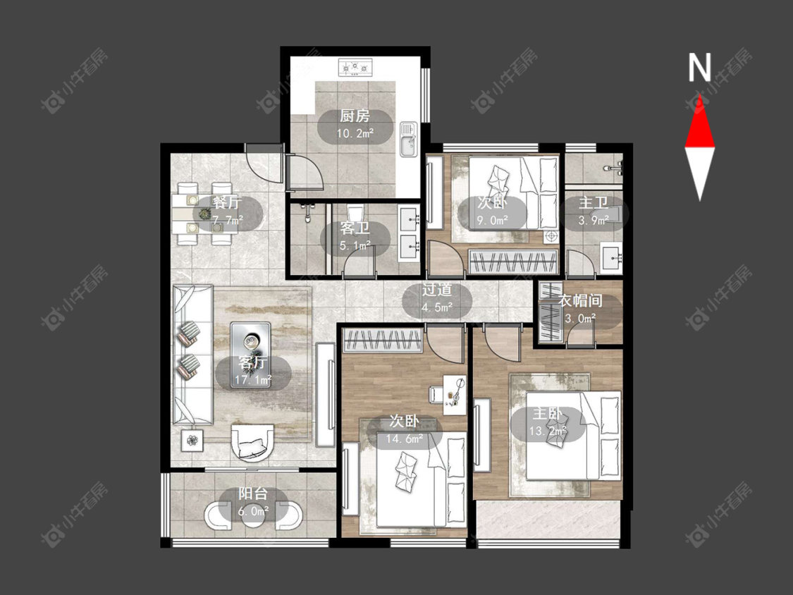 大唐中南上悦城房源户型图 常州大唐中南上悦城在售二手房源户型图_小牛看房