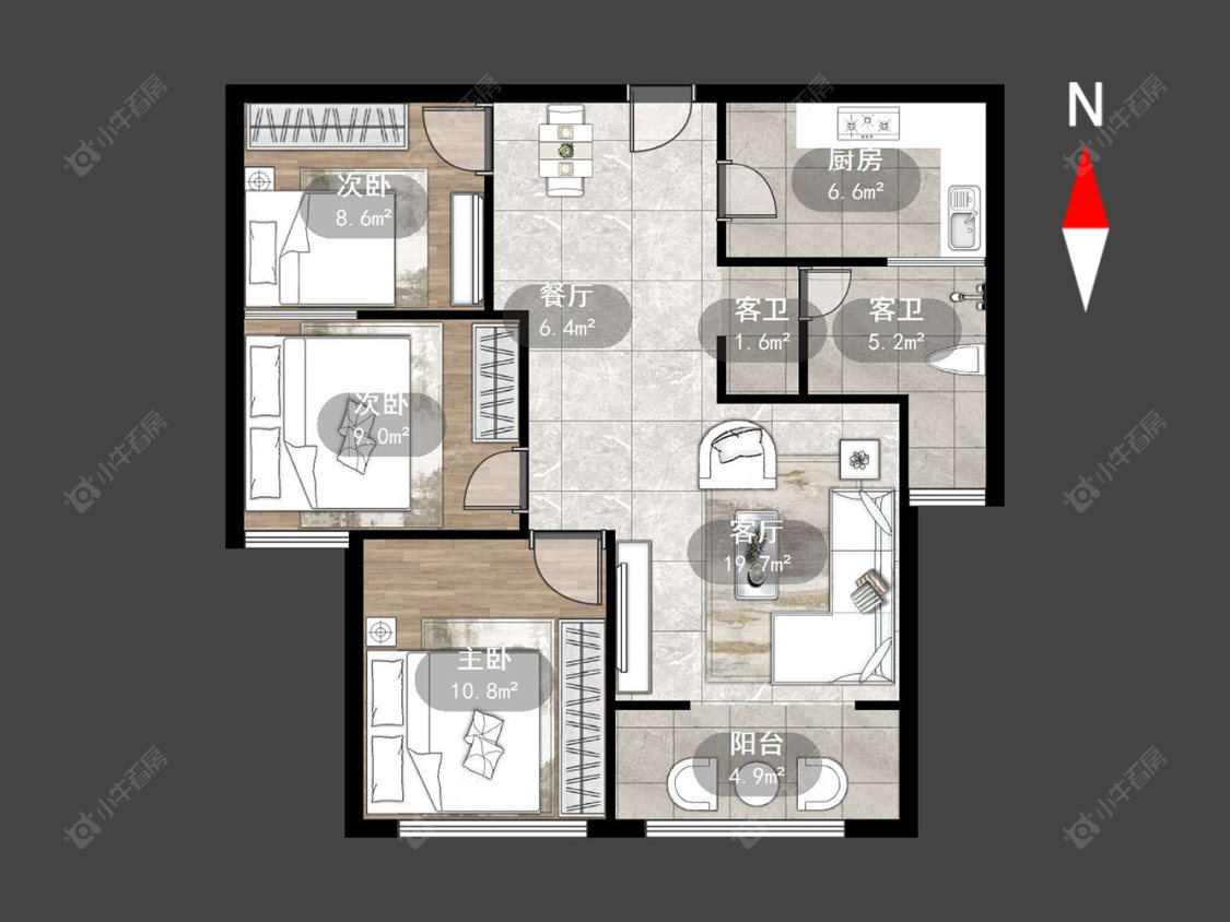 莱蒙城中央府西区房源户型图 常州莱蒙城中央府西区在售二手房源户型图_小牛看房